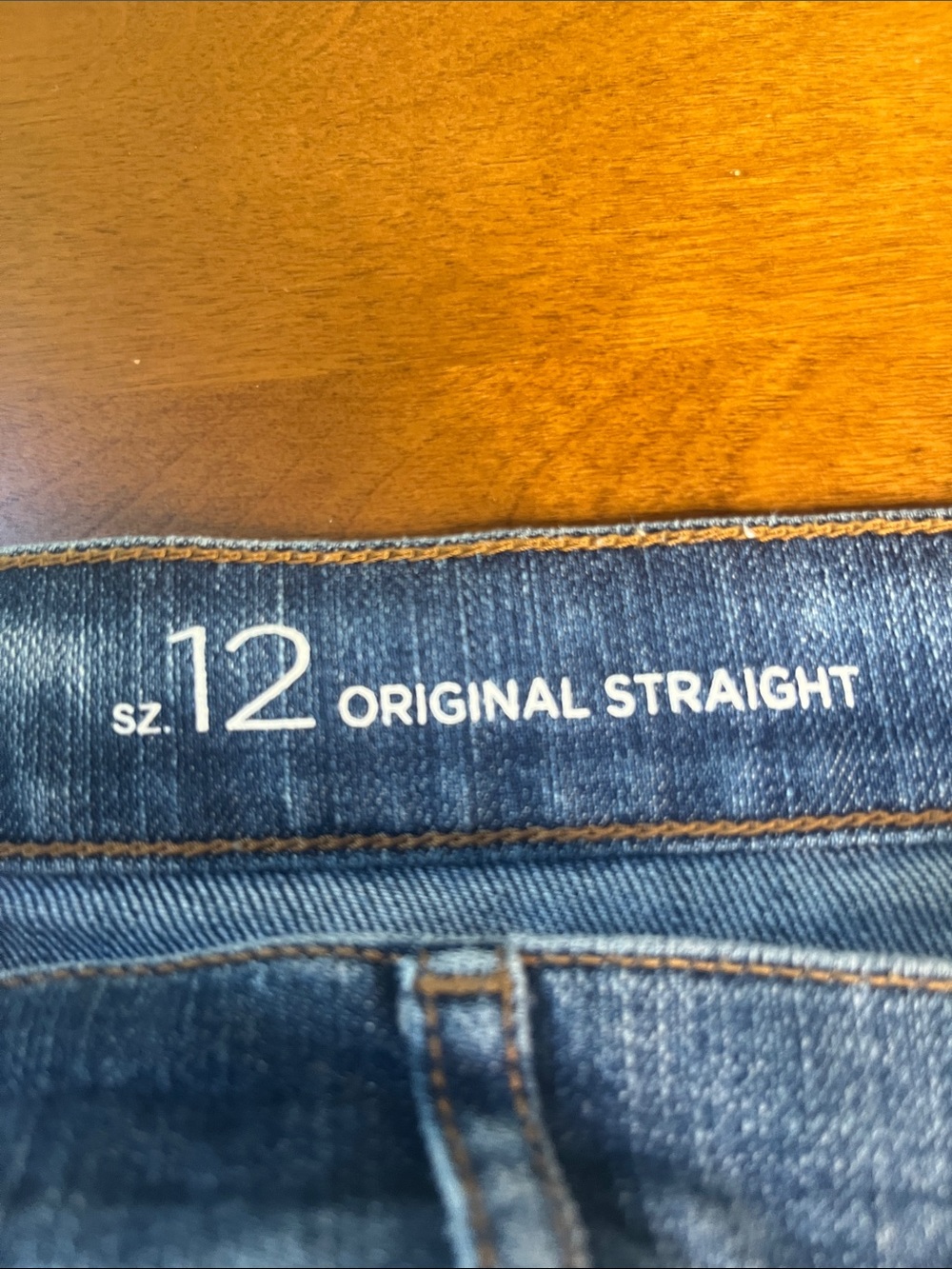 LOFT Original Straight Distressed Dark Blue Cropped Jeans with Frayed Hem - Picture 3 of 9